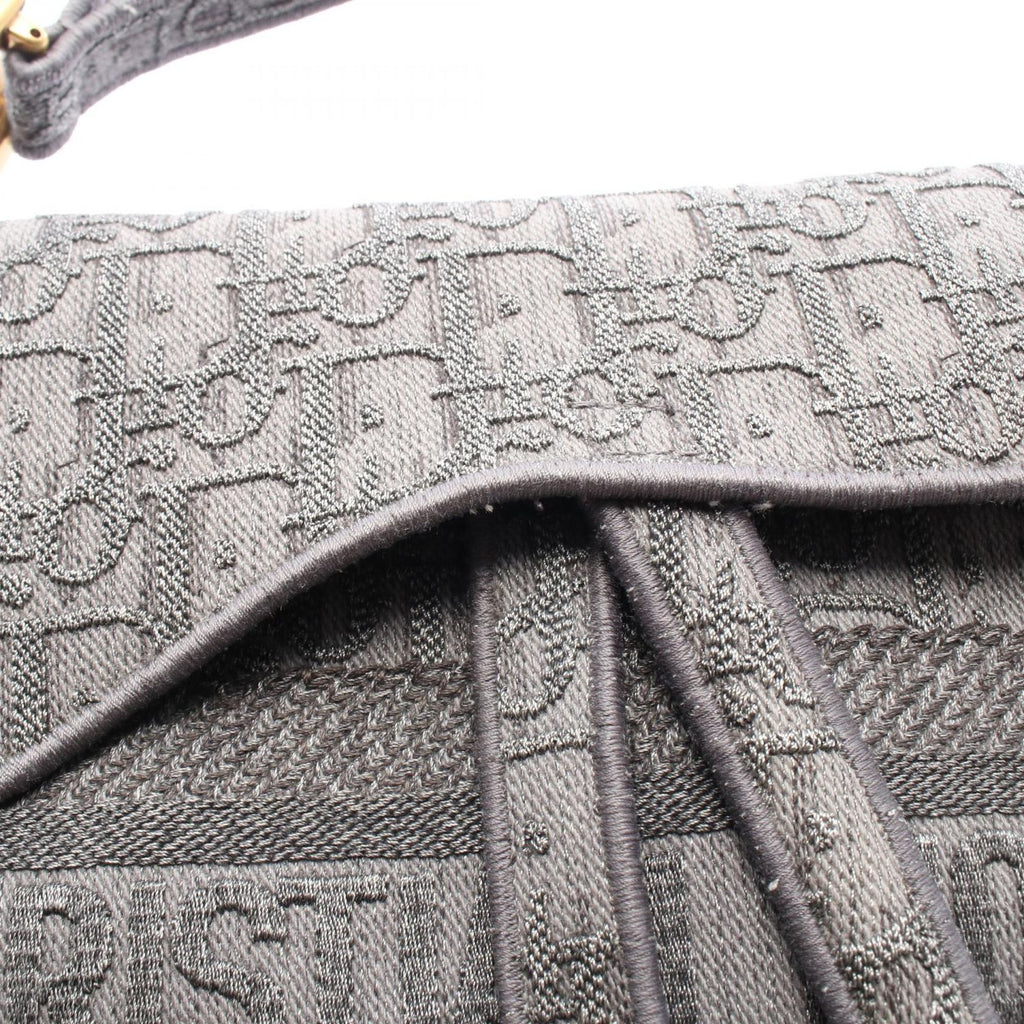 Dior Handbag Saddle Bag Oblique Gray Dark Canvas — view 6