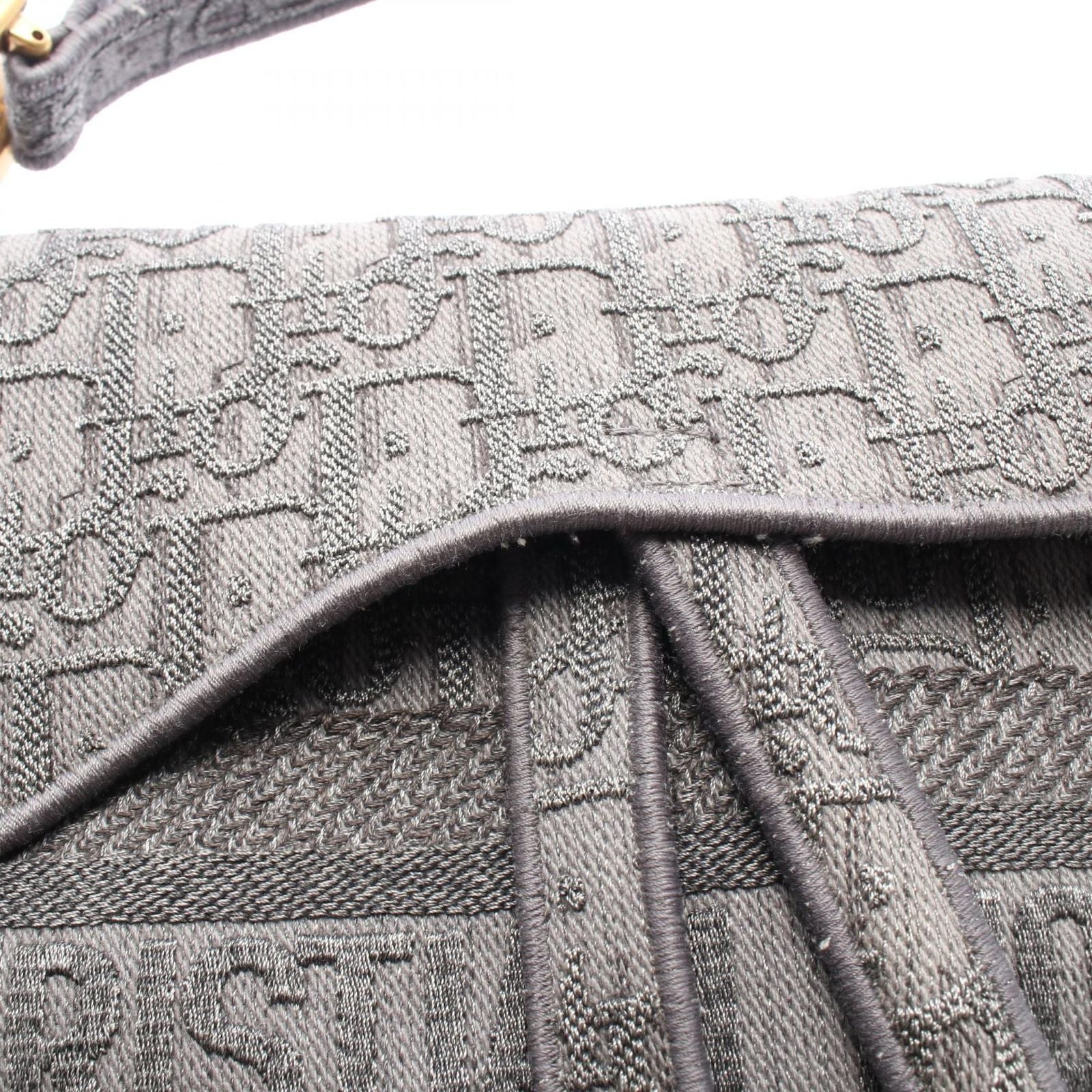 Dior Handbag Saddle Bag Oblique Gray Dark Canvas — view 6