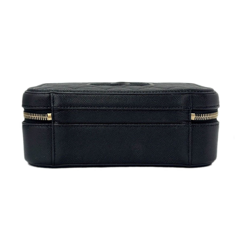 Chanel Bag CC Filigree Vanity Case 2-Way Chain Shoulder Black Champagne Gold — view 6