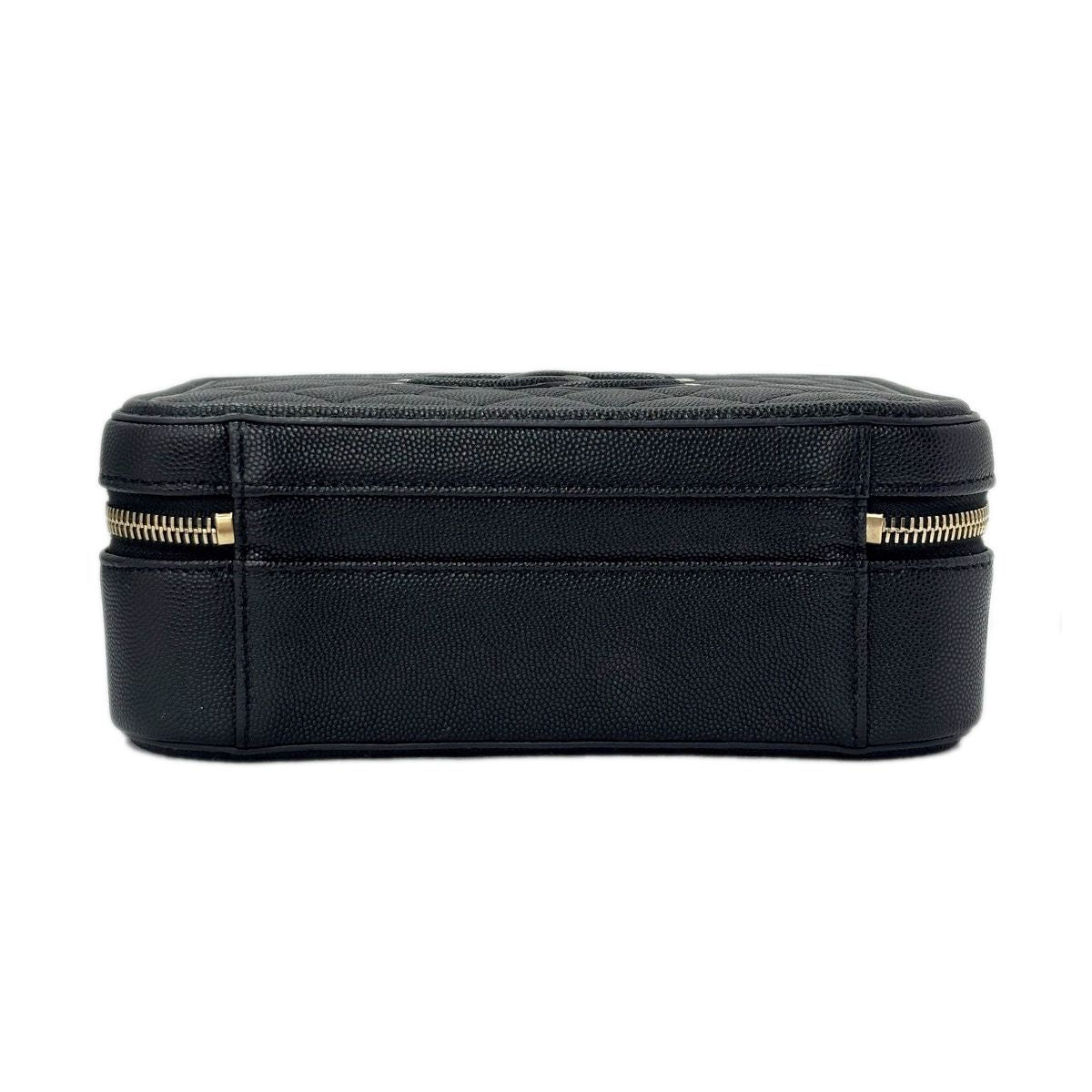 Chanel Bag CC Filigree Vanity Case 2-Way Chain Shoulder Black Champagne Gold — view 6
