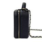 Chanel Bag CC Filigree Vanity Case 2-Way Chain Shoulder Black Champagne Gold — view 3