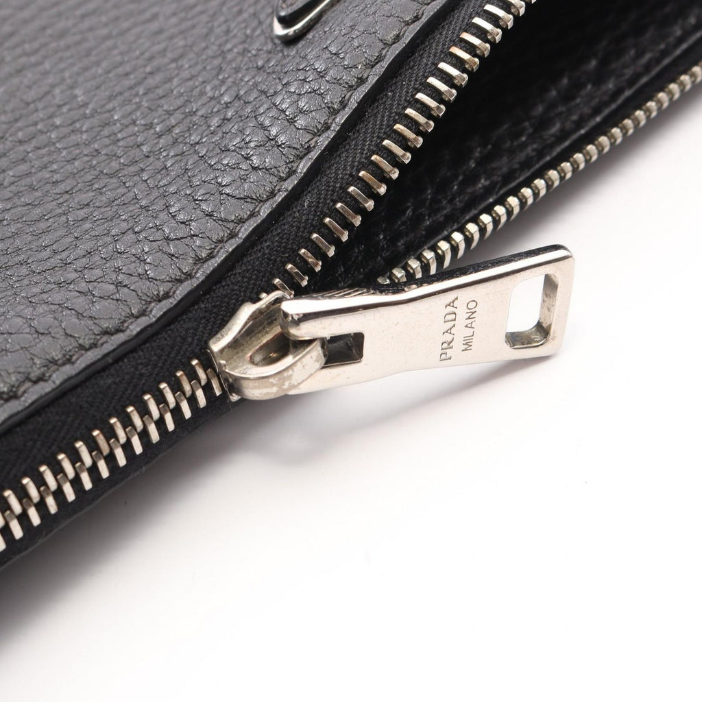 Prada Shoulder Bag Tri Black Leather Triangle Logo — view 8