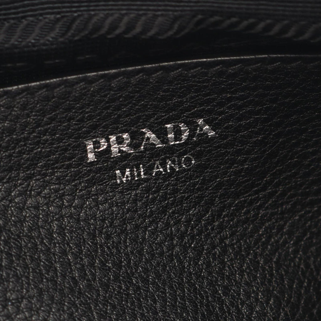 Prada Shoulder Bag Tri Black Leather Triangle Logo — view 4