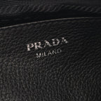 Prada Shoulder Bag Tri Black Leather Triangle Logo — view 4