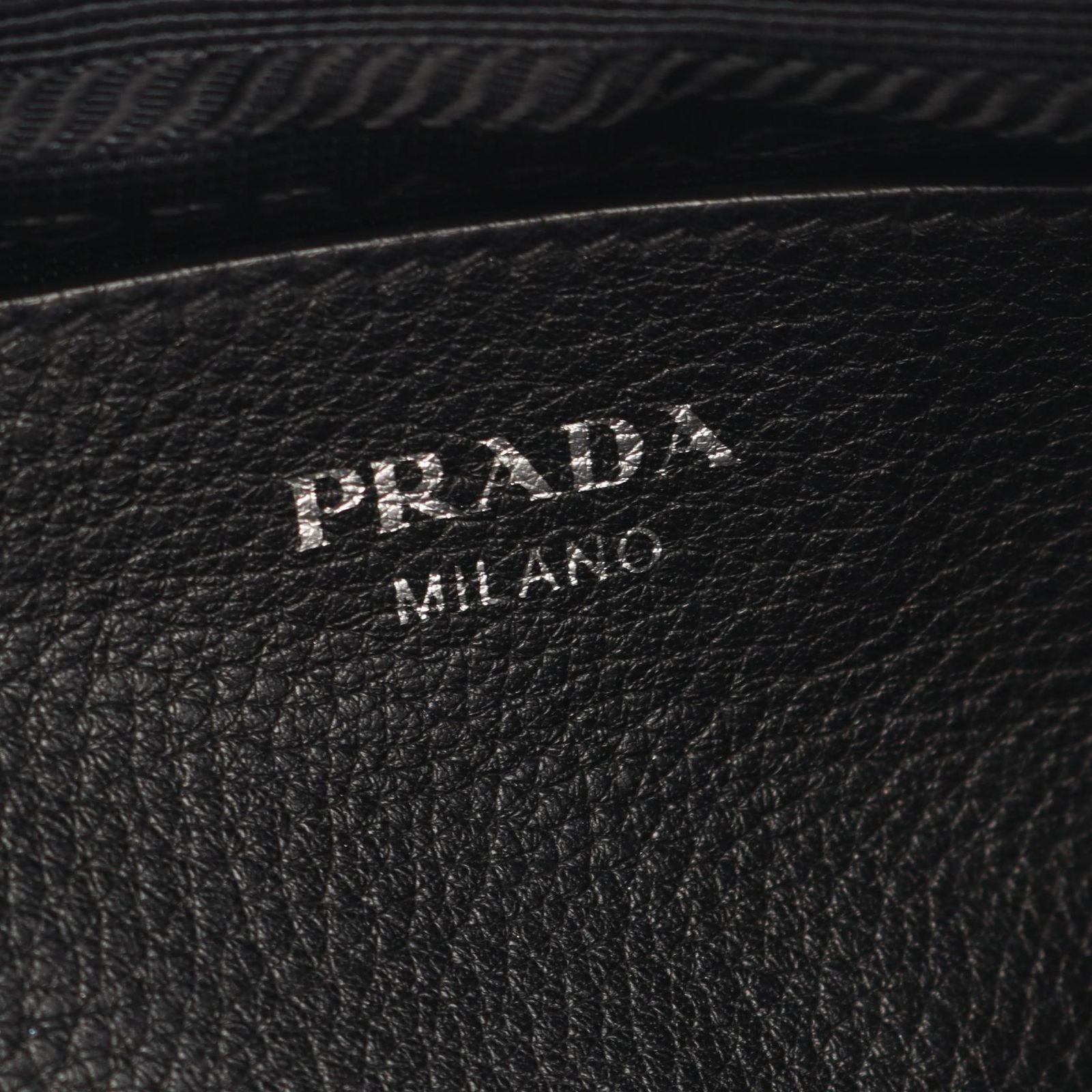 Prada Shoulder Bag Tri Black Leather Triangle Logo — view 4