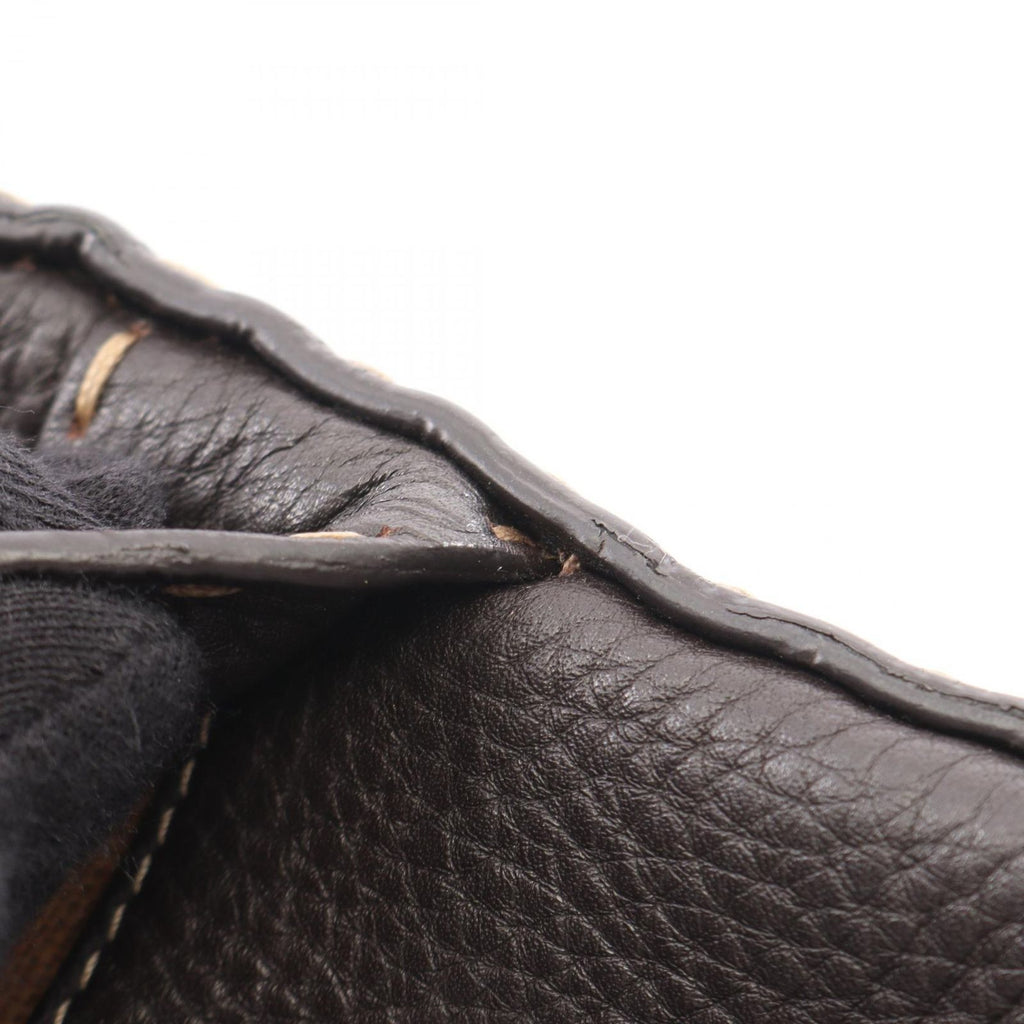 Fendi Shoulder Bag Selleria Brown Beige Black Leather — view 8