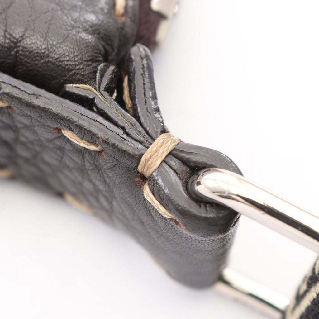 Fendi Shoulder Bag Selleria Brown Beige Black Leather — view 6