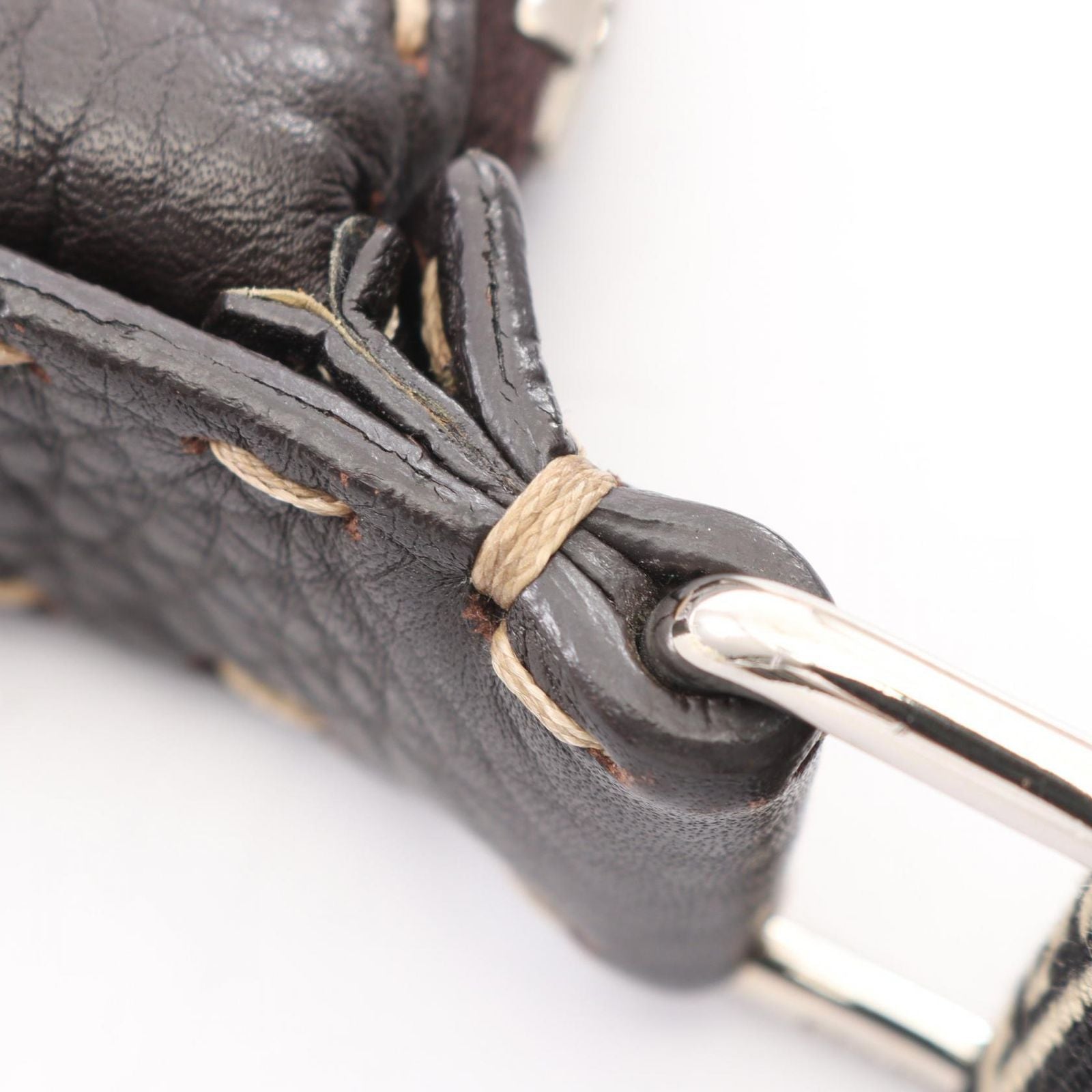 Fendi Shoulder Bag Selleria Brown Beige Black Leather — view 6
