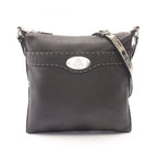 Fendi Shoulder Bag Selleria Brown Beige Black Leather