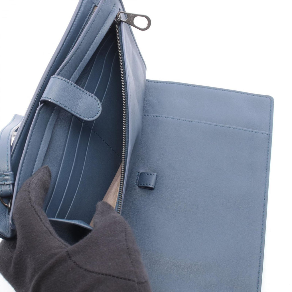 Bottega Veneta Clutch Micro Macro Blue Black Lambskin — view 3