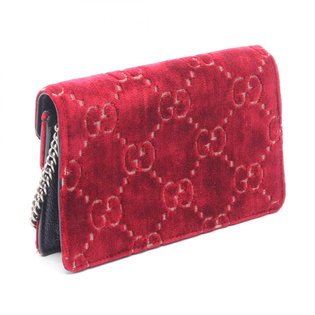 Gucci Shoulder Bag Dionysus Red Black Fabric Leather Mini — view 2