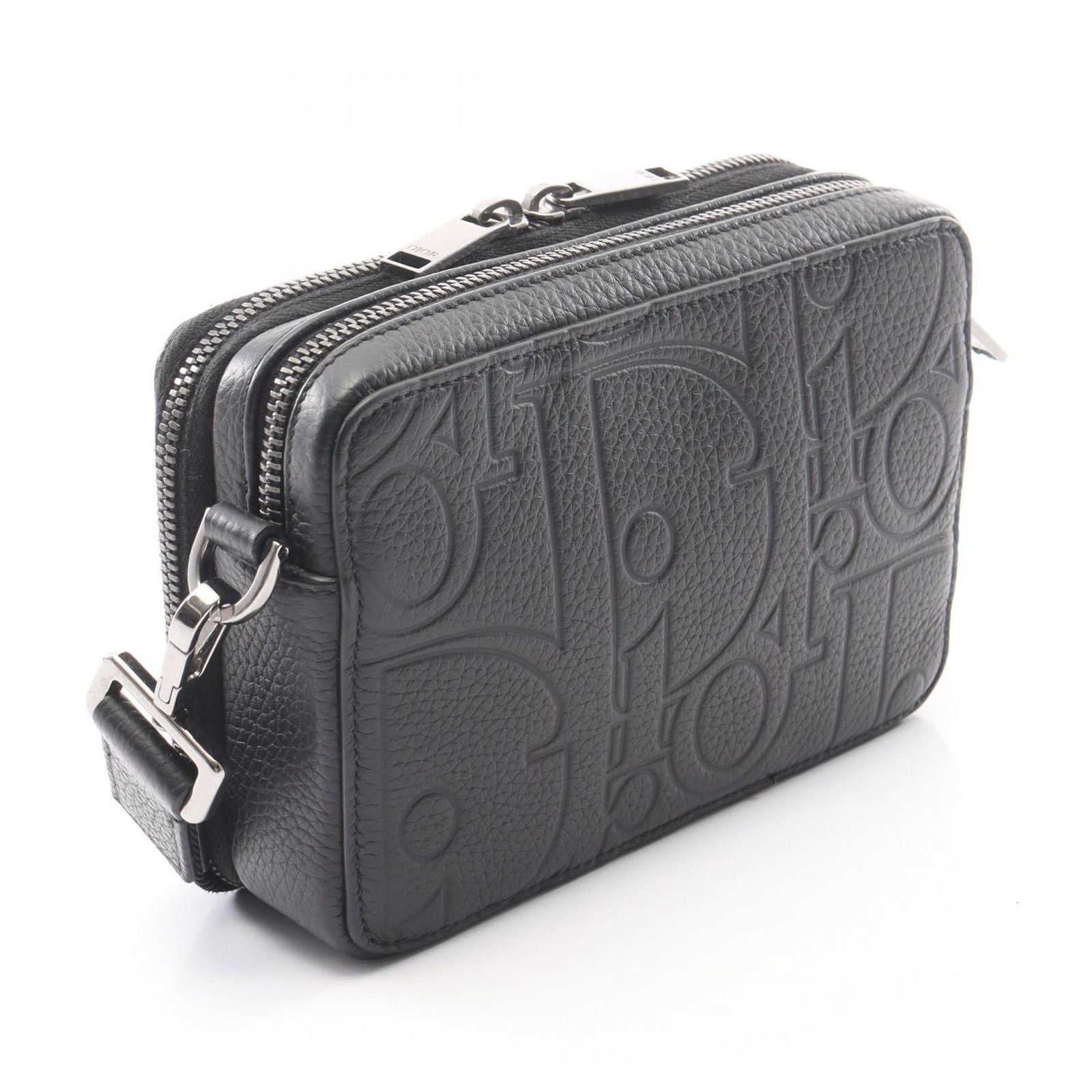 Dior Shoulder Bag Gravity Black Leather Zip Pouch — view 2