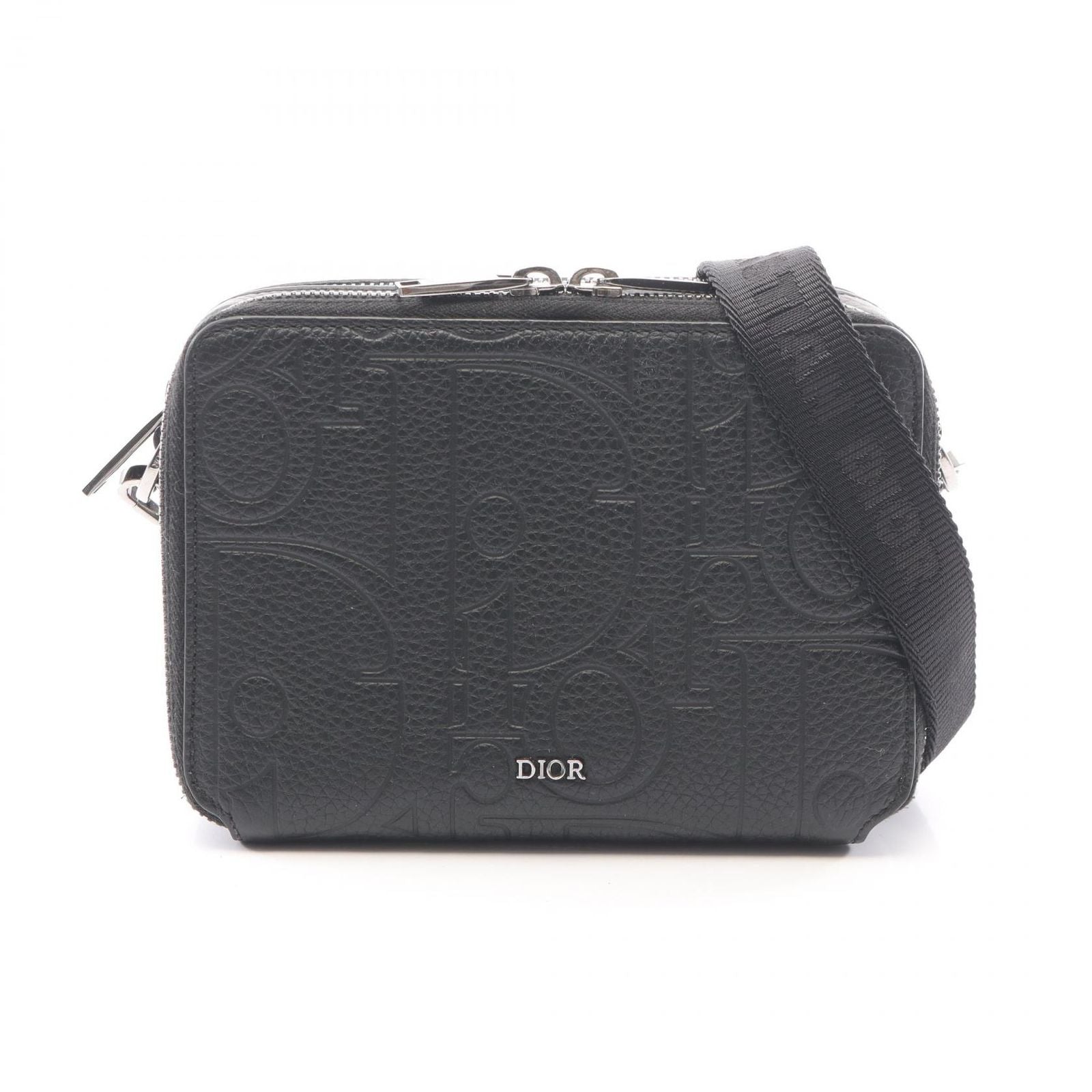 Dior Shoulder Bag Gravity Black Leather Zip Pouch