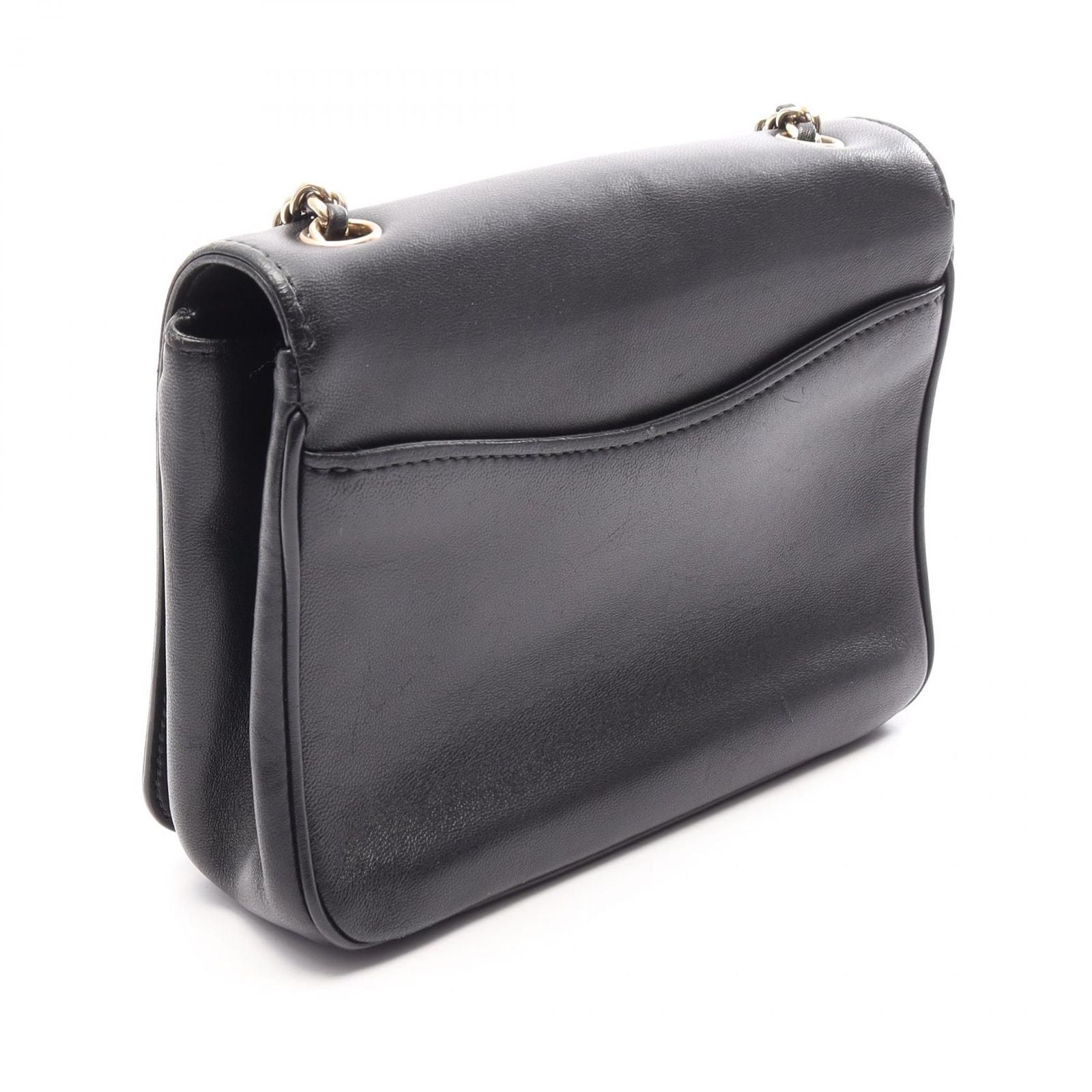 Chanel Shoulder Bag CC Logo Full Flap Black Lambskin CC Small Chain — view 2