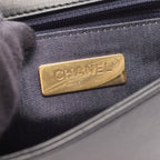 Chanel Shoulder Bag CC Logo Full Flap Black Lambskin CC Small Chain — view 4