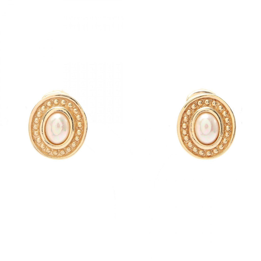 Dior Earrings Gold Pearl