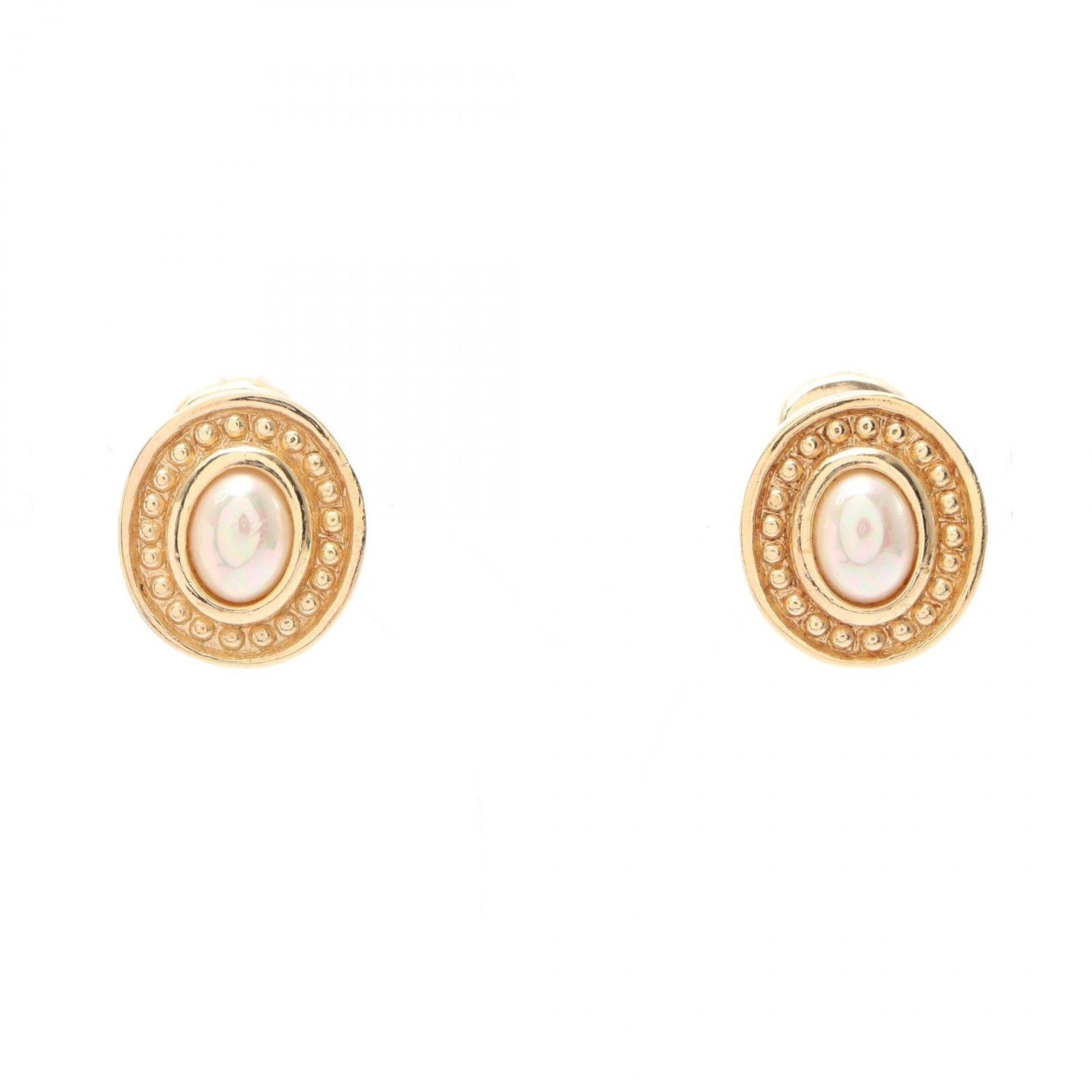 Dior Earrings Gold Pearl