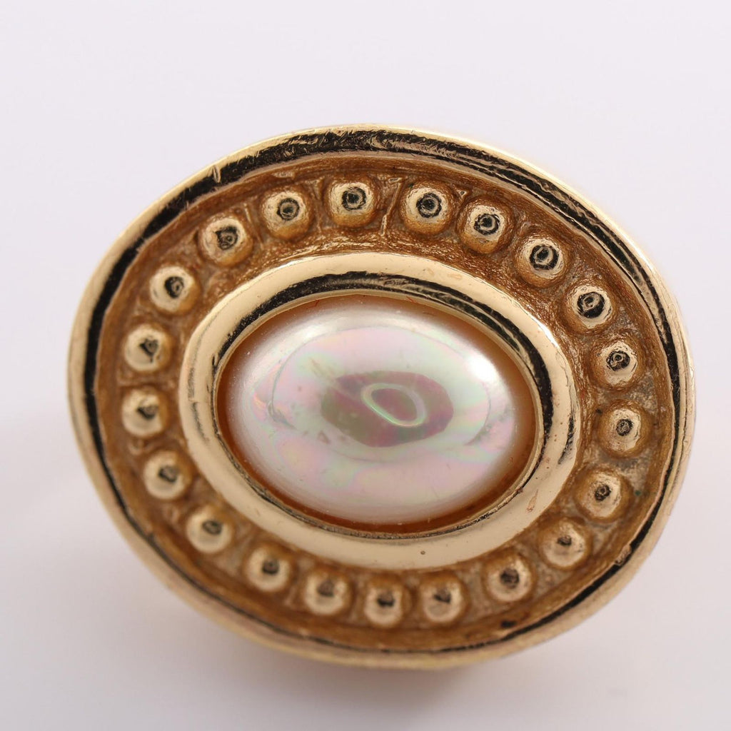 Dior Earrings Gold Pearl — view 6