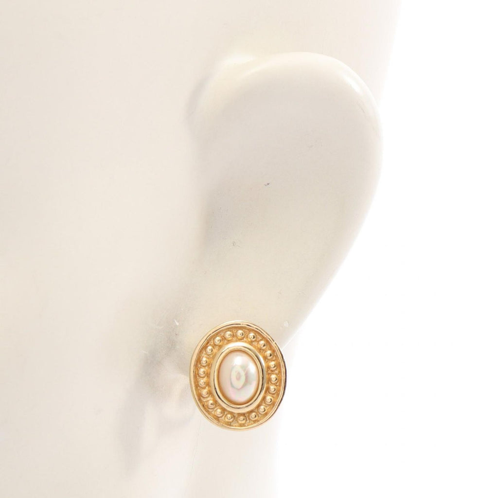 Dior Earrings Gold Pearl — view 4