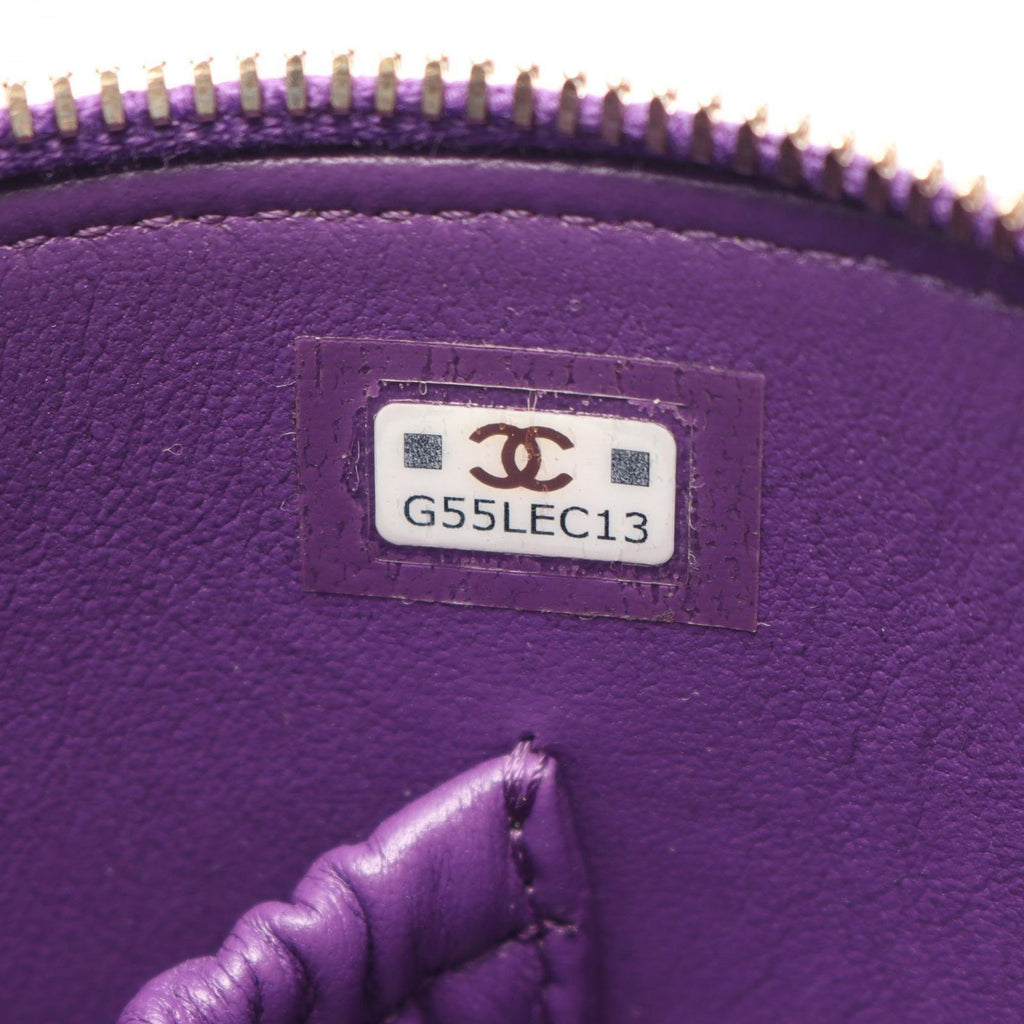 Chanel Shoulder Bag Quilted Small Vanity 2-Way Purple Lambskin Chain — view 5