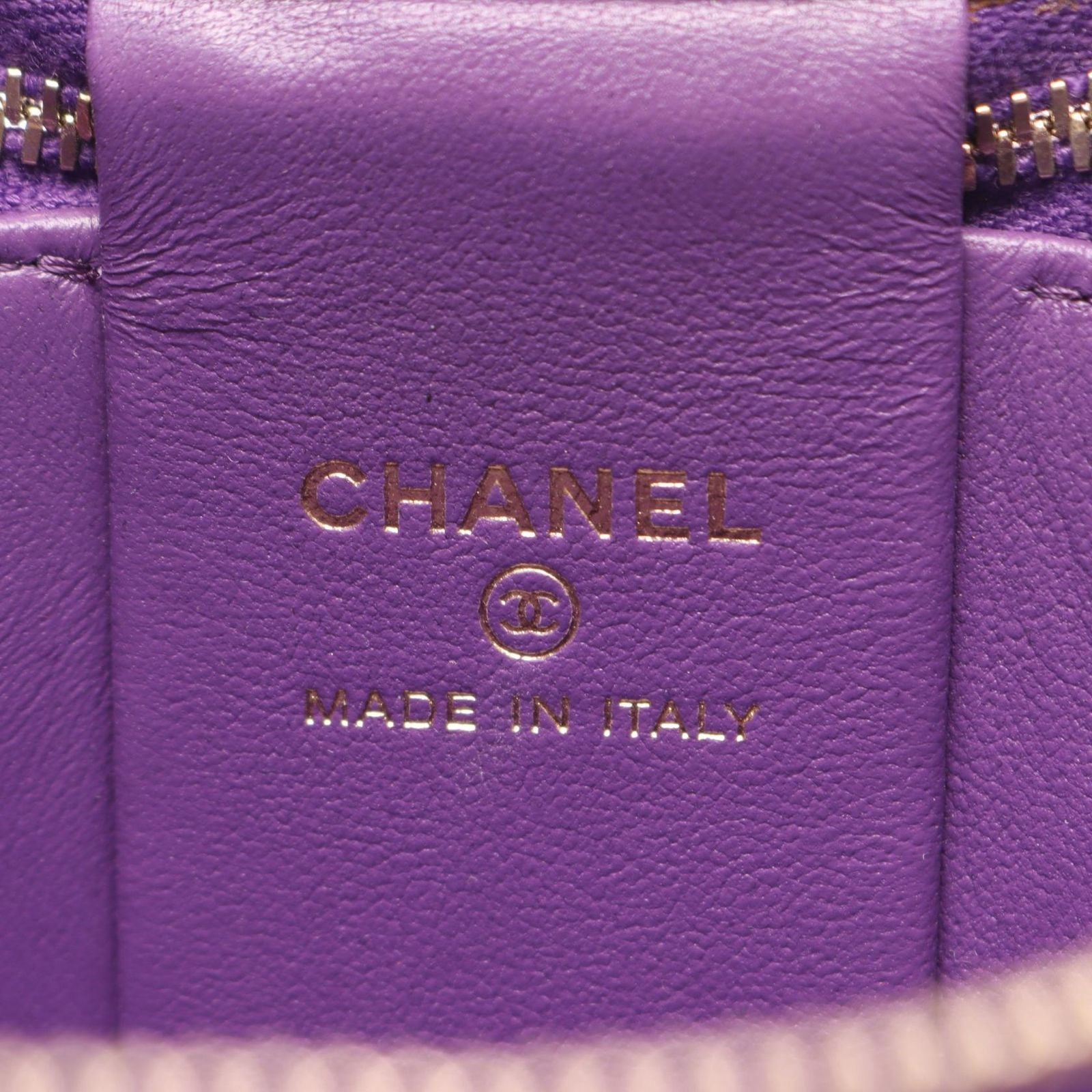 Chanel Shoulder Bag Quilted Small Vanity 2-Way Purple Lambskin Chain — view 4