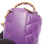 Chanel Shoulder Bag Quilted Small Vanity 2-Way Purple Lambskin Chain — view 8
