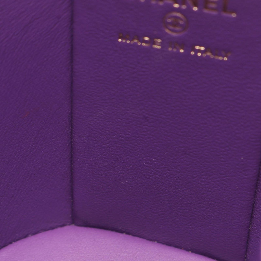 Chanel Shoulder Bag Quilted Small Vanity 2-Way Purple Lambskin Chain — view 6