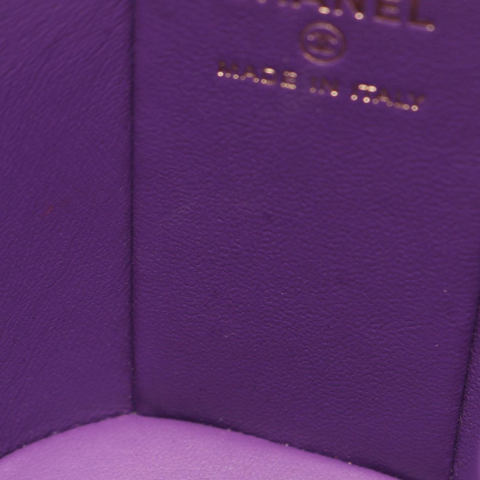 Chanel Shoulder Bag Quilted Small Vanity 2-Way Purple Lambskin Chain — view 6
