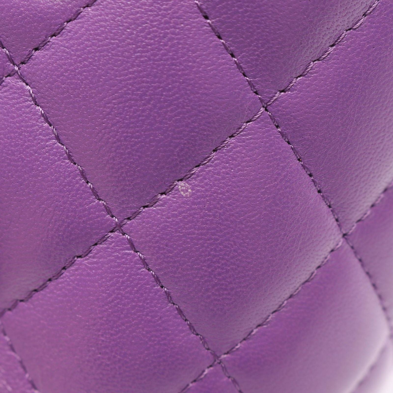 Chanel Shoulder Bag Quilted Small Vanity 2-Way Purple Lambskin Chain — view 7