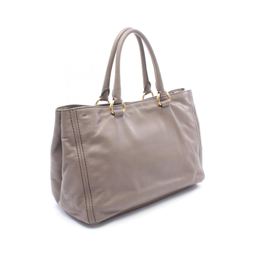 Prada Tote Bag 2-Way Gray Ju Leather Shoulder — view 2