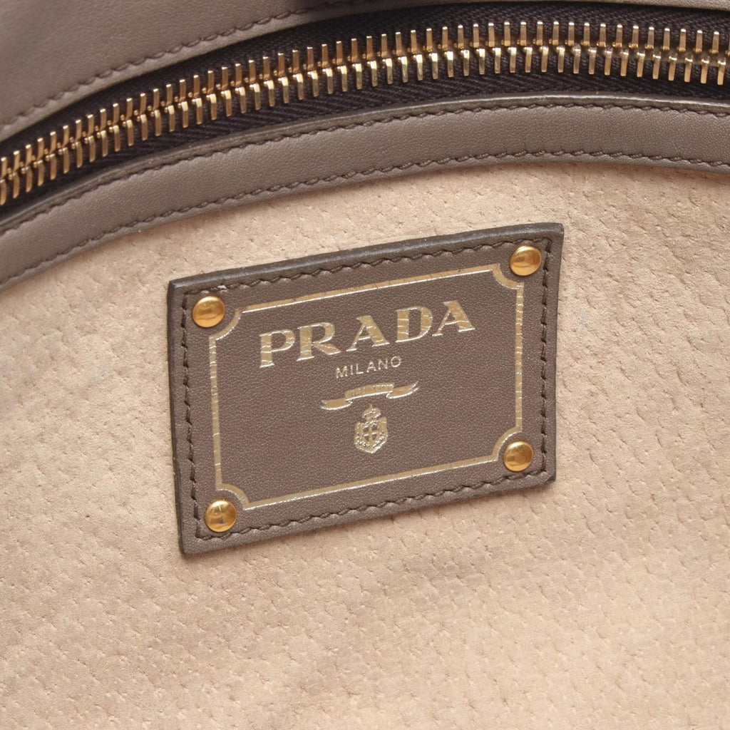 Prada Tote Bag 2-Way Gray Ju Leather Shoulder — view 4