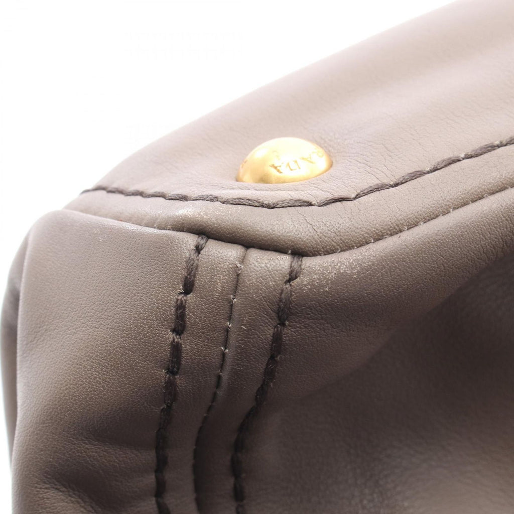 Prada Tote Bag 2-Way Gray Ju Leather Shoulder — view 7