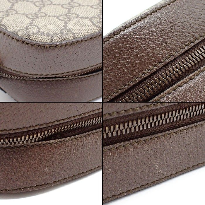 Gucci Shoulder Bag Neo Vintage Beige GG Supreme Canvas Leather Gold — view 8