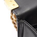 Chanel Shoulder Bag Boy Small Black Caviar Leather Chain — view 8