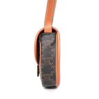 Celine Shoulder Bag Besace Mini Tan Triomphe Canvas Calfskin Gold — view 3