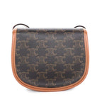 Celine Shoulder Bag Besace Mini Tan Triomphe Canvas Calfskin Gold — view 2