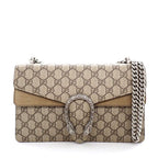 Gucci Shoulder Bag Dionysus Khnrn Beige GG Supreme Canvas Silver