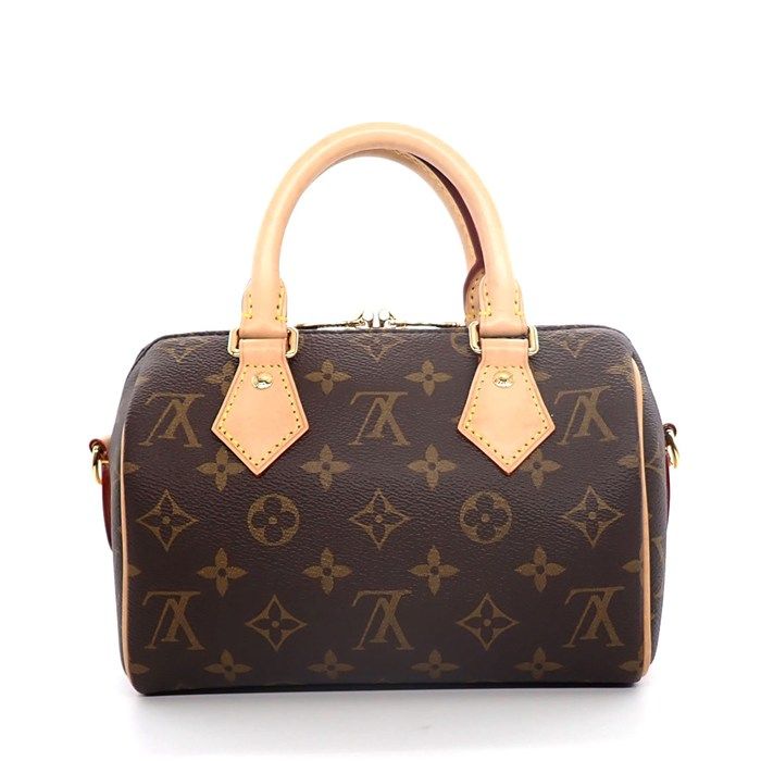 Louis Vuitton Shoulder Bag Speedy Bandouliere 20 Beige Monogram Canvas Vachetta — view 2
