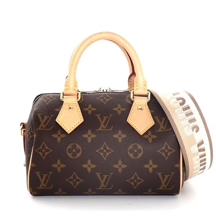 Louis Vuitton Shoulder Bag Speedy Bandouliere 20 Beige Monogram Canvas Vachetta