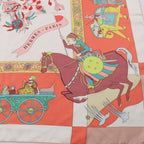 Hermes Scarf Carre Geant 140 Silk Twill Fantaisies Indiennes Orange — view 5