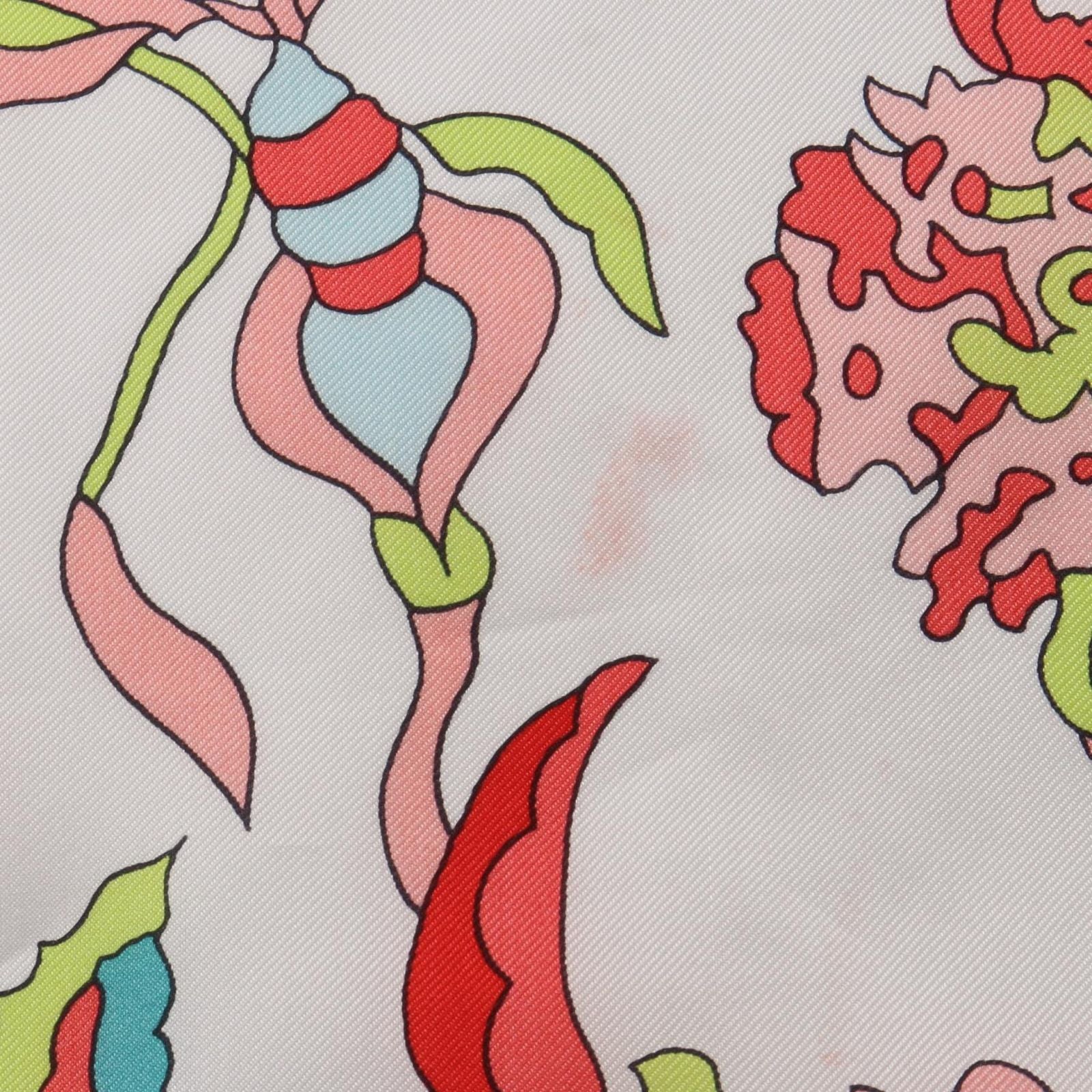 Hermes Scarf Carre Geant 140 Silk Twill Fantaisies Indiennes Orange — view 8