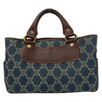 Celine Tote Bag Paris Macadam Boogie Navy Ivory Dark Brown Leather — view 3