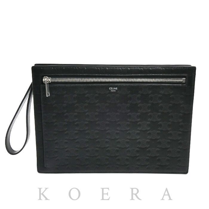 Celine Triomphe Clutch Black Vintage
