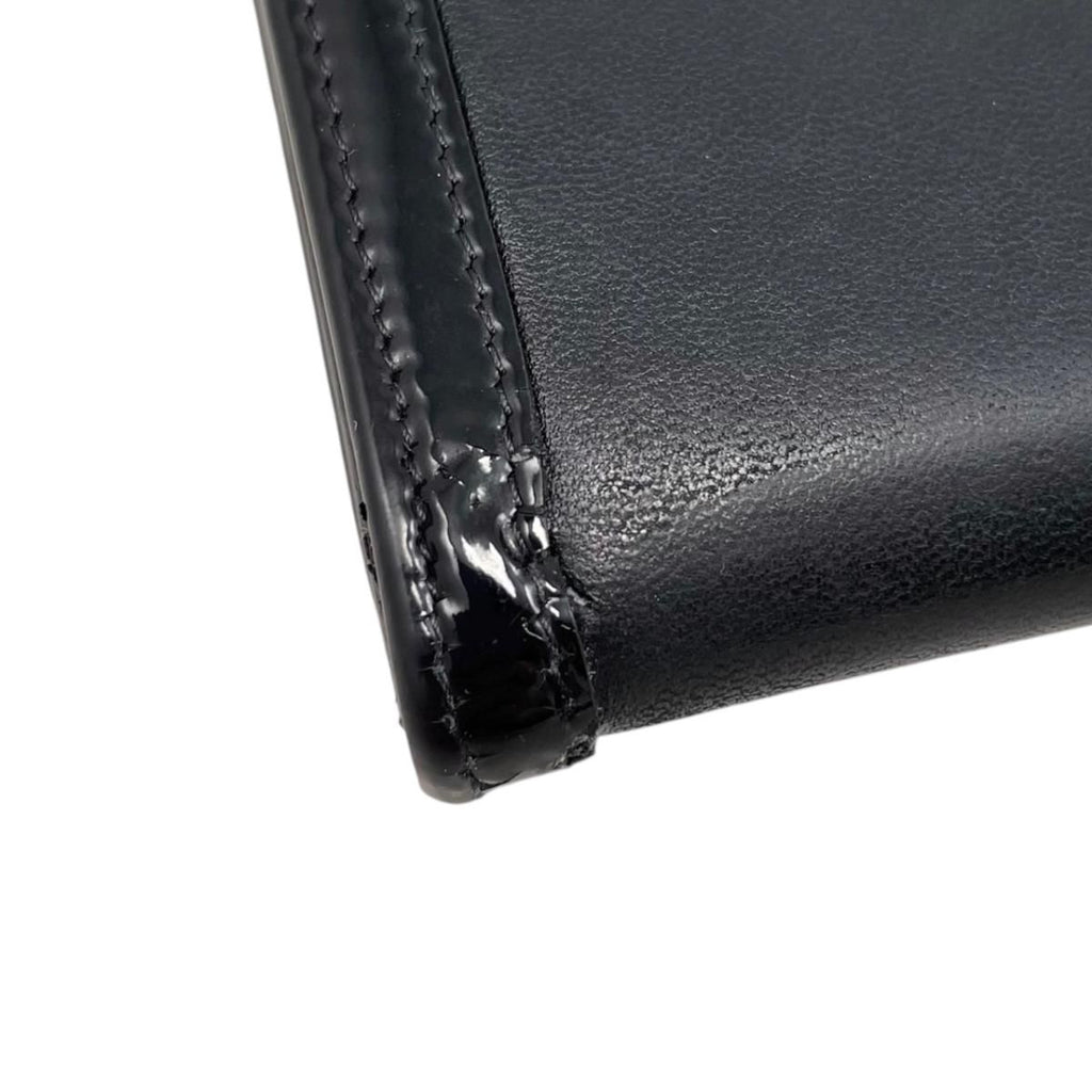 Chanel Bifold Wallet Patent CC Logo Leather Black Silver — view 5