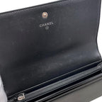 Chanel Bifold Wallet Patent CC Logo Leather Black Silver — view 8