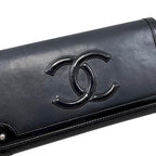 Chanel Bifold Wallet Patent CC Logo Leather Black Silver — view 6