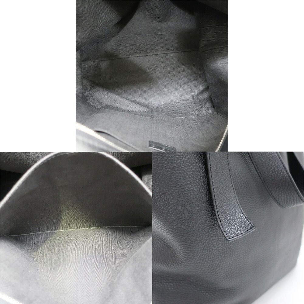 Loewe Ten Loop Zip Tote Bag Black Silver Supplement Grain Calf Leather — view 8