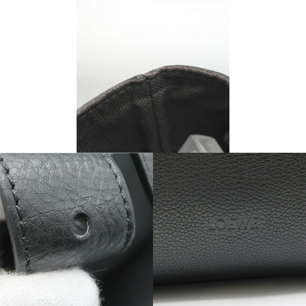 Loewe Ten Loop Zip Tote Bag Black Silver Supplement Grain Calf Leather — view 7