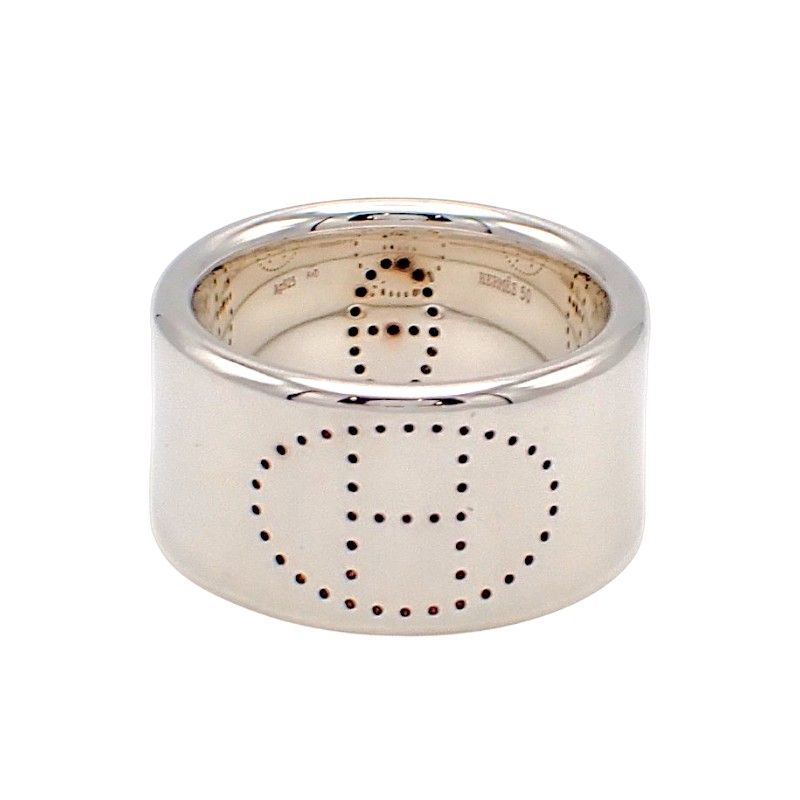 Hermes Ring Eclipse Ribbon GM 925 Sterling Silver 50