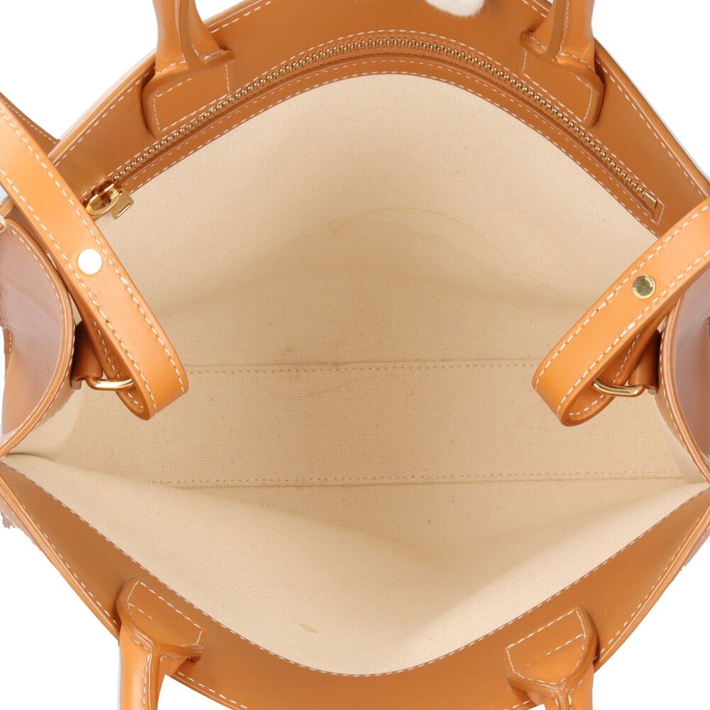 Celine Small Vertical Cabas Shoulder Bag Canvas White Paleo — view 6